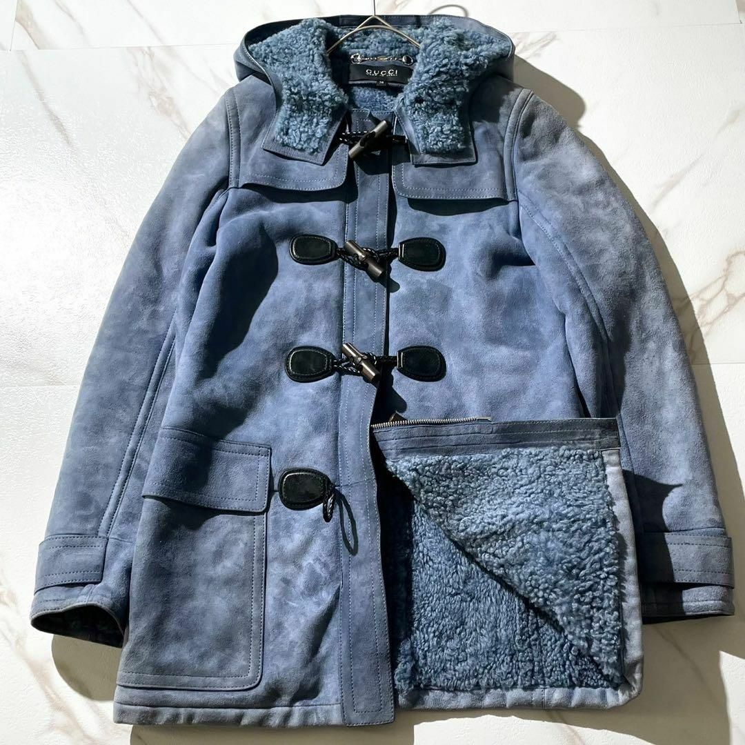 美品✨ Benet Melsion ラムレザー こねる トレンチコート スペイン製 青