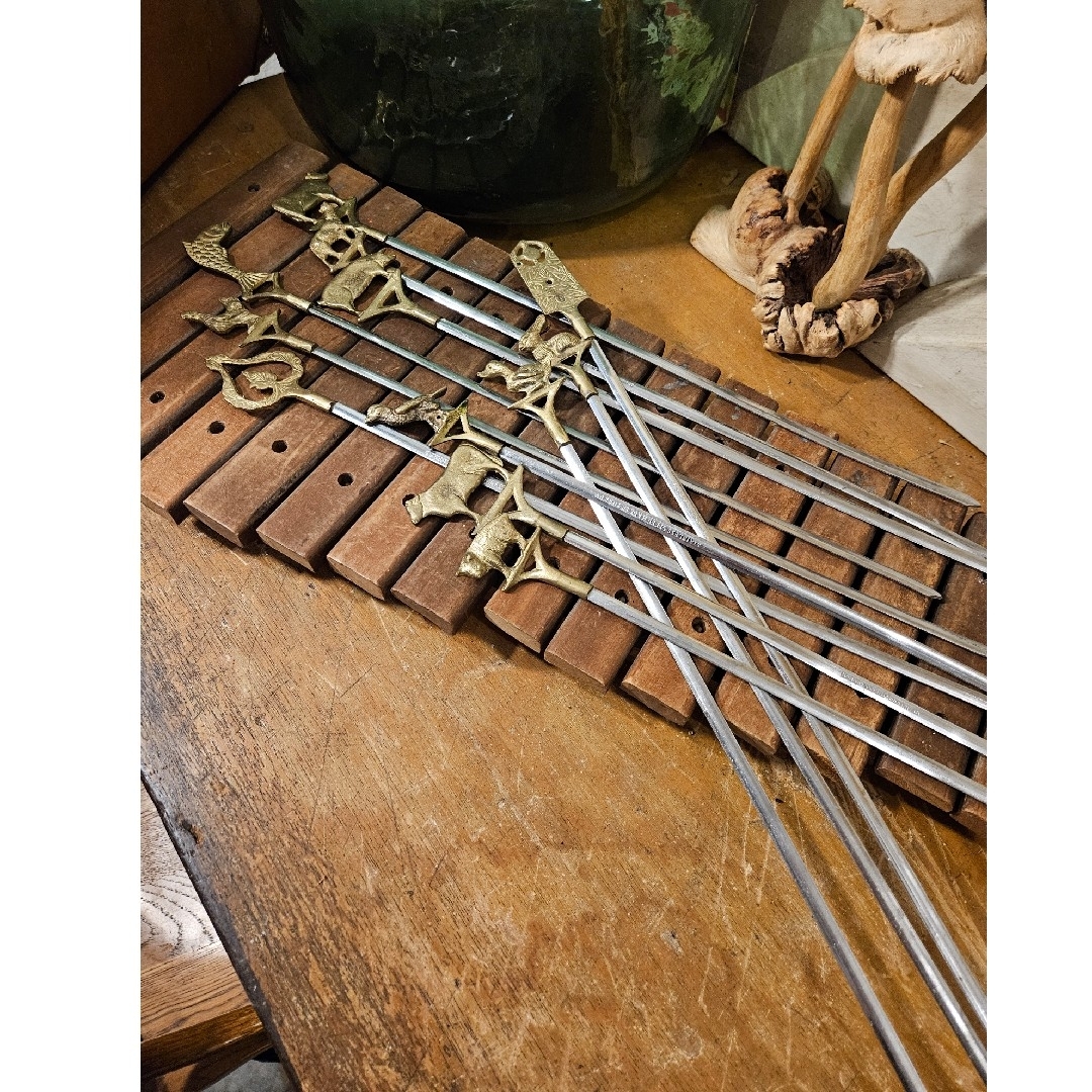 真鍮　ステンレス　串　金串　アウトドア　アンティーク　昭和レトロ　ヨーロッパ 真鍮 ステンレス 串 金串 アウトドア アンティーク 昭和レトロ